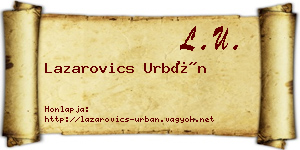 Lazarovics Urbán névjegykártya
